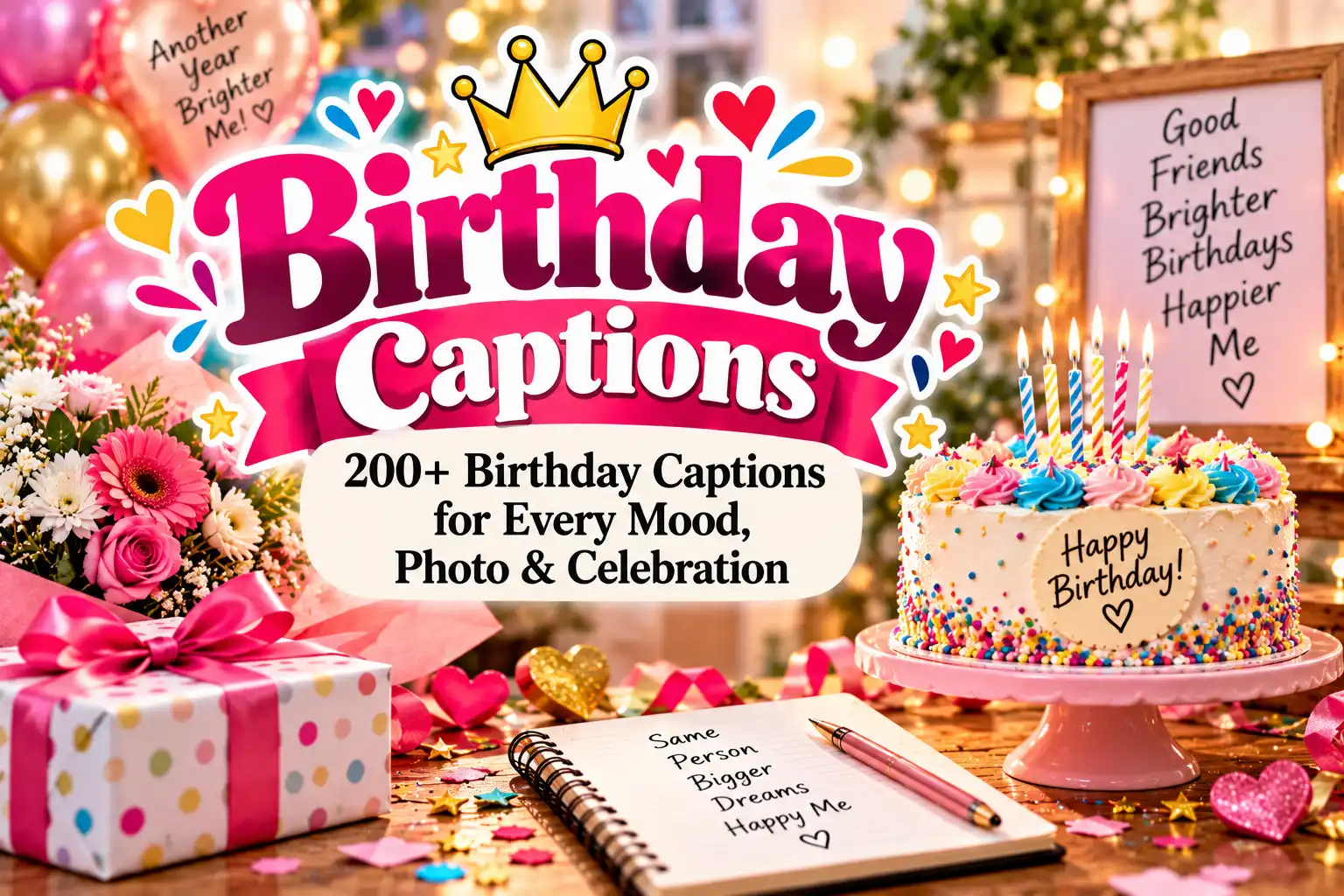 200+ Birthday Captions for Every Mood, Photo & Celebration